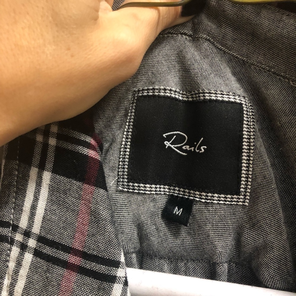 Rails Black And Red Plaid Button Up Flannel - image 2